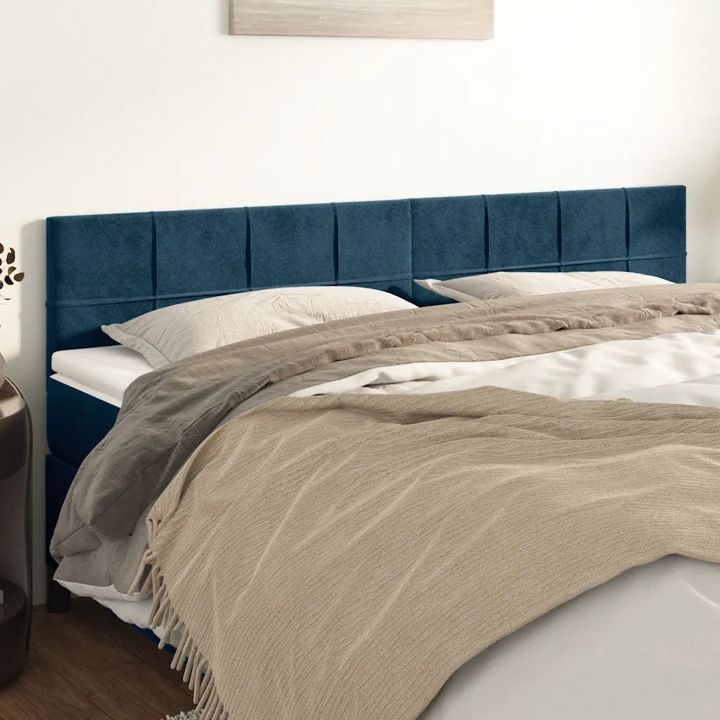 Testiera | Testata Blu Scuro 180x5x78/88 cm in Velluto