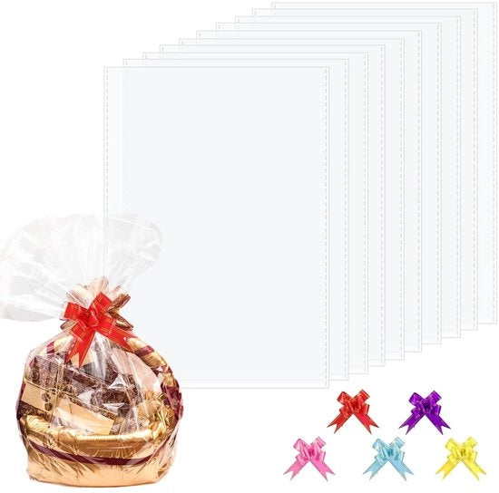 Confezioni per cellofan 10 pezzi - Borse per cellofan grandi 50x75 cm - Sacchetti regalo trasparenti - Sacchetti per fiori - Borse per fiori - Borse per regali in OPP - Borse per regali in plastica.