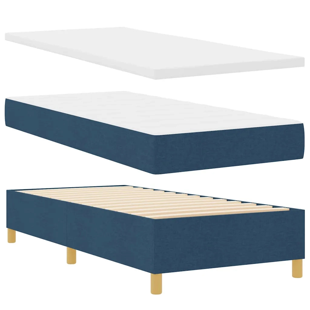 Letto a molle con materasso Blu 200 x 90 cm Tessuto 3340738