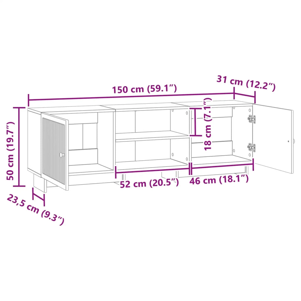 Mobile TV-Credenza per TV Bianco 150 x 31 x 50 cm Legno ingegnerizzato 592416