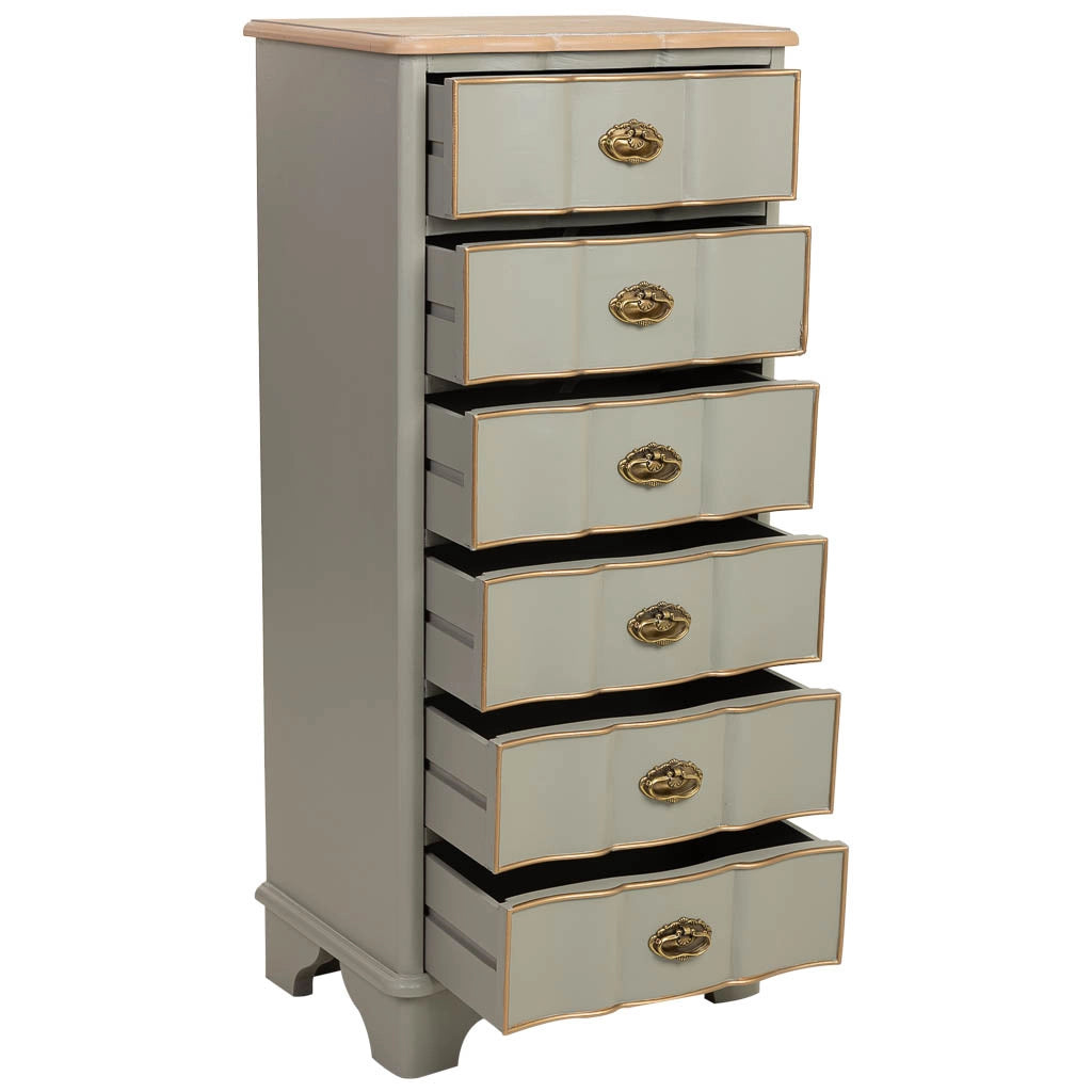 Cassettiera in legno verde 50x35x110