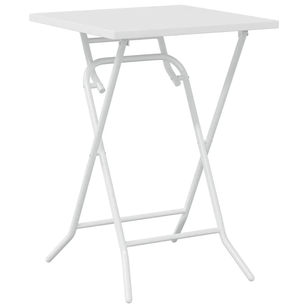 Set Bistro da Giardino 3 pcs Bianco Acciaio
