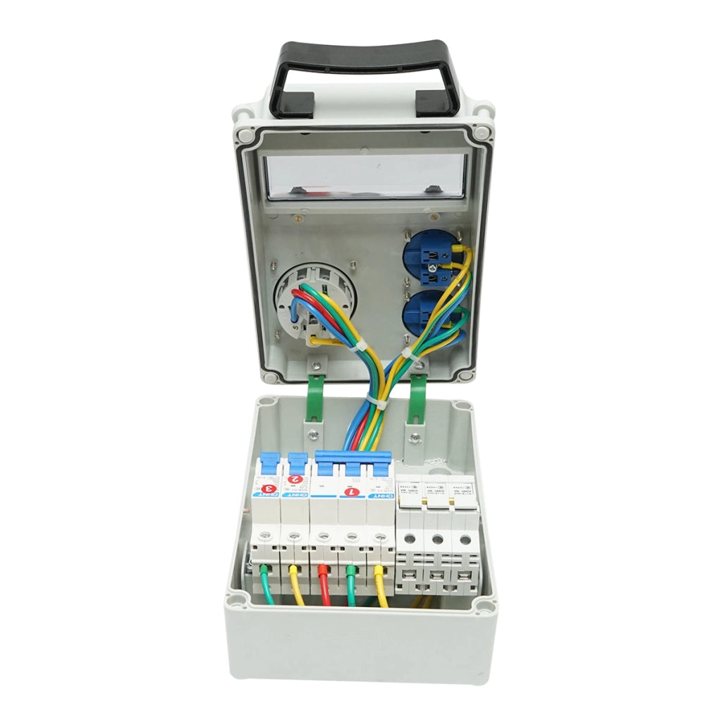 Pannello gruppo prese per organizzazione cantiere 1x415V/32A, 2x230V/16A, 260x170x140mm IP44/IP66 SUNTREE