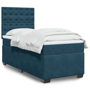 Giroletto a Molle con Materasso Blu 90x190 cm in Velluto