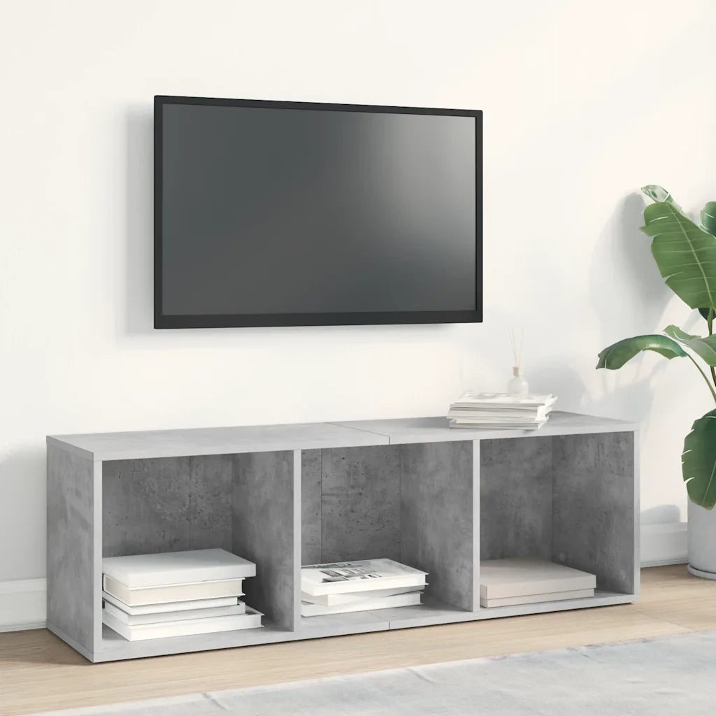 Libreria/Mobile TV Grigio Cemento 36x30x114cm Legno Multistrato 800139