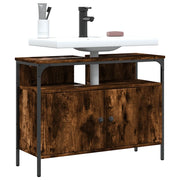 Mobile Lavabo Bagno-Armadietto da bagno Rovere Fumo 80x30x60 cm Legno Multistrato 880050