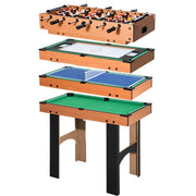 Tavolo da gioco multifunzione 4 in 1: calcio balilla, hockey da tavolo, ping pong, biliardo - Tavolo da gioco multifunzionale 87x43x73cm per