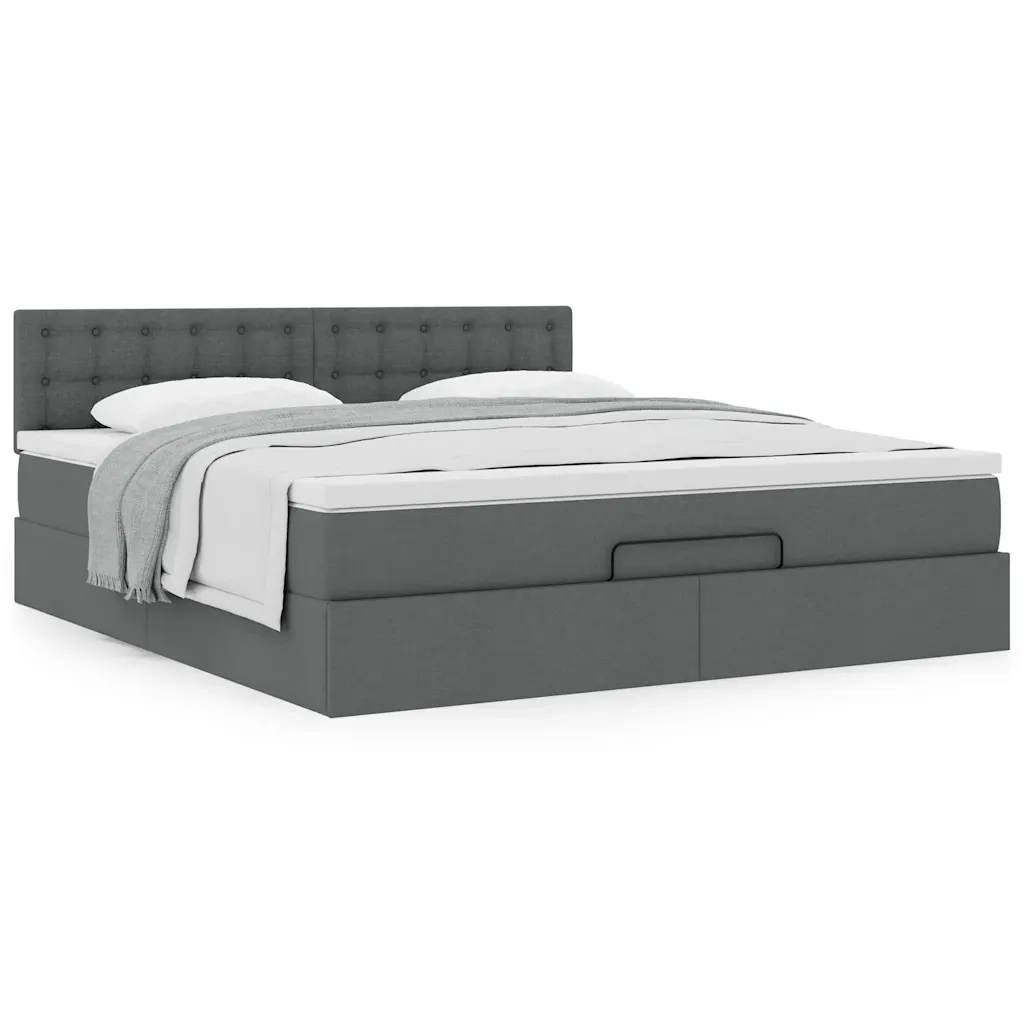 Struttura Letto Pouf con Materasso 180x200 cm in Tessuto 3311644