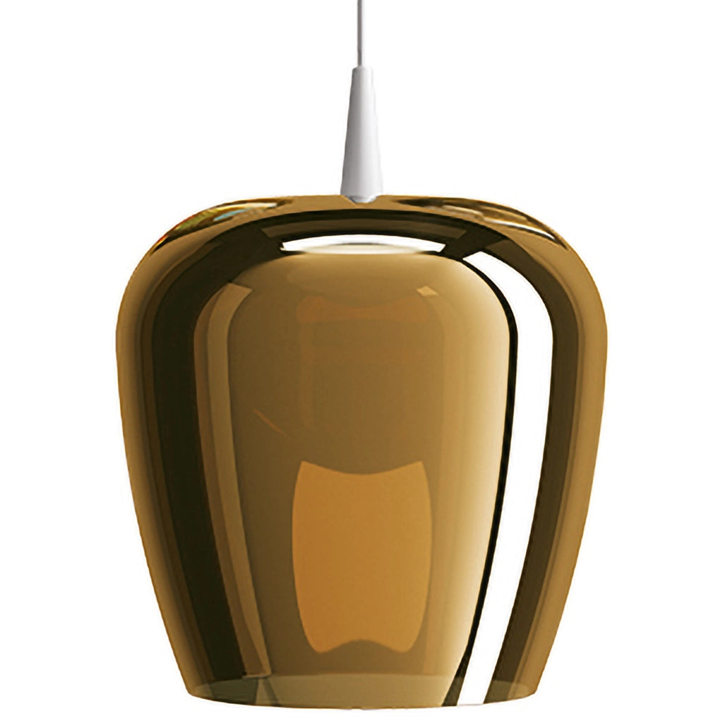 Zafferano Lampada a sospensione Bilia 230V LED 8W Ø27cm in vetro borosilicato soffiato colore Bianco Bronzo, Design a campana ed elevato CRI 90