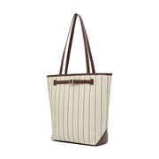 Borsa tote da donna in vera pelle, marrone