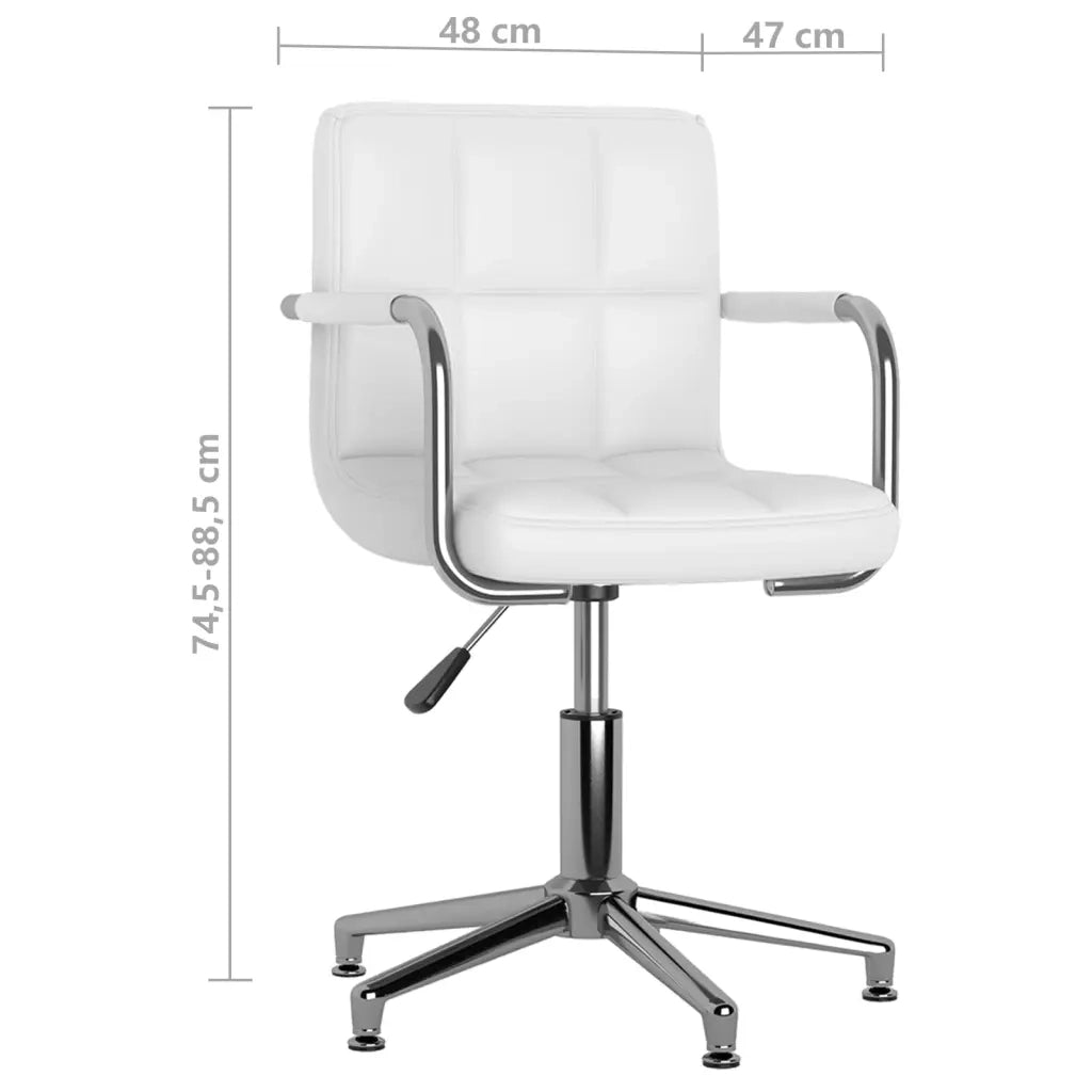 Sedie da Pranzo Girevoli 6 pz Bianche in Similpelle 3088082
