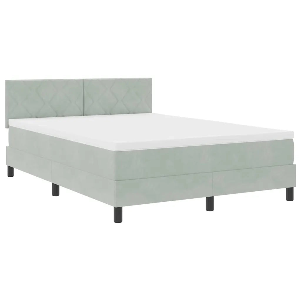 Letto a Sorgente LED con led Grigio chiaro 140 x 200 cm Velluto 3342722