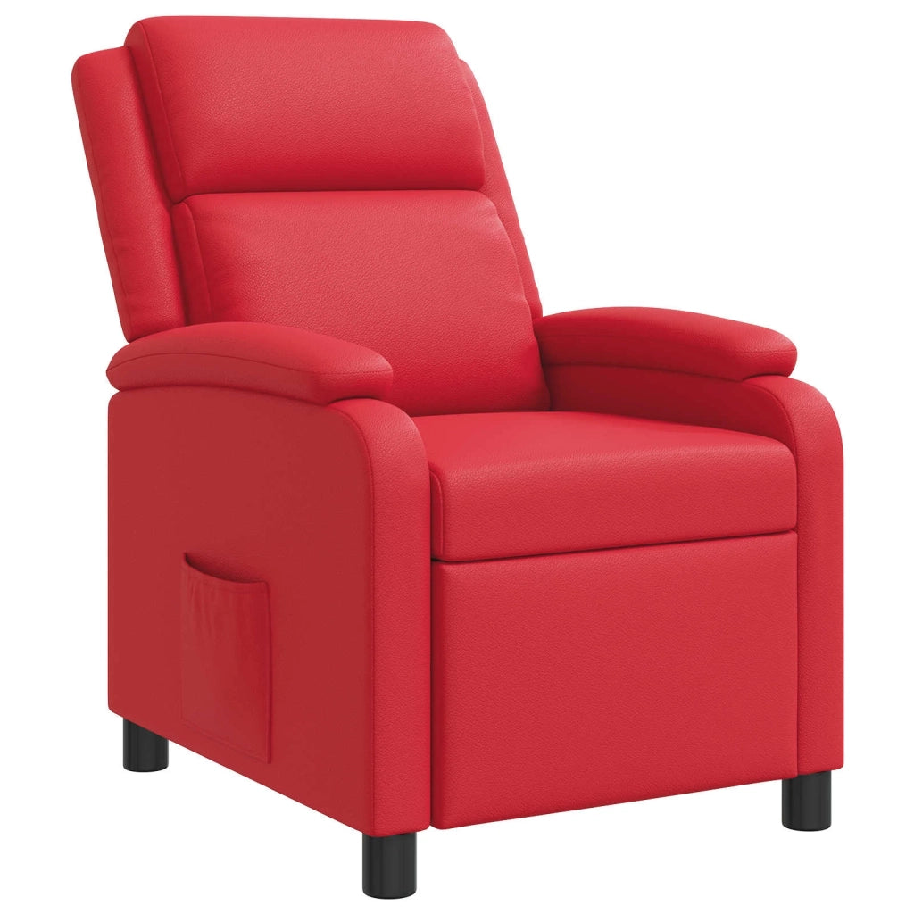 Divano Sedia-Poltrona reclinabile Rosso Similpelle 726392