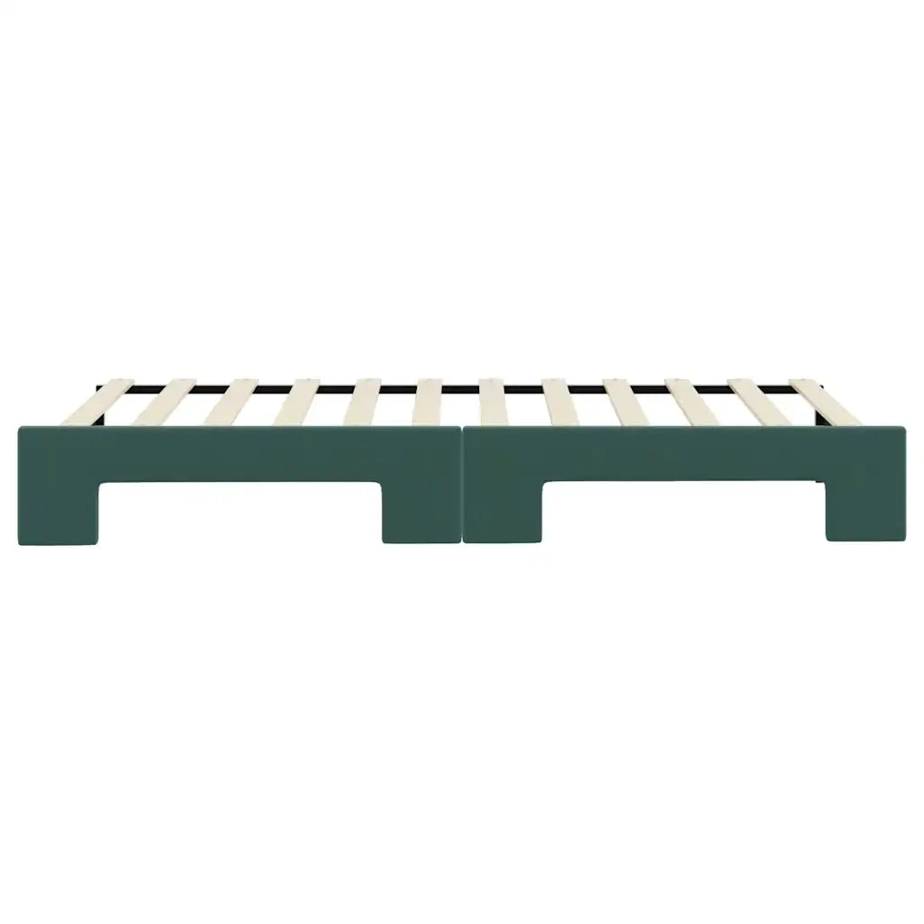 Divano Letto con Letto Estraibile Verde Scuro 80x200cm Velluto 3197058