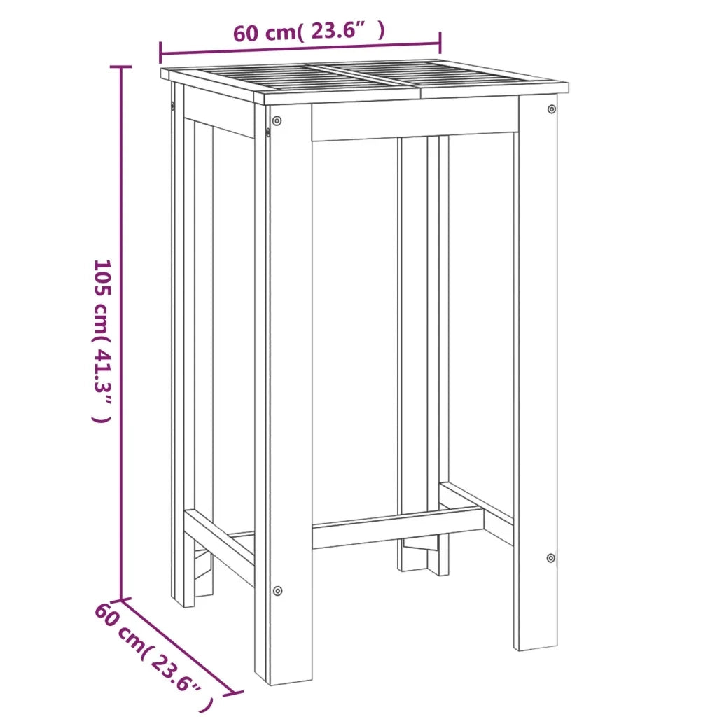 Set da Bar da Giardino 3 pz in Legno Massello di Acacia 3154388
