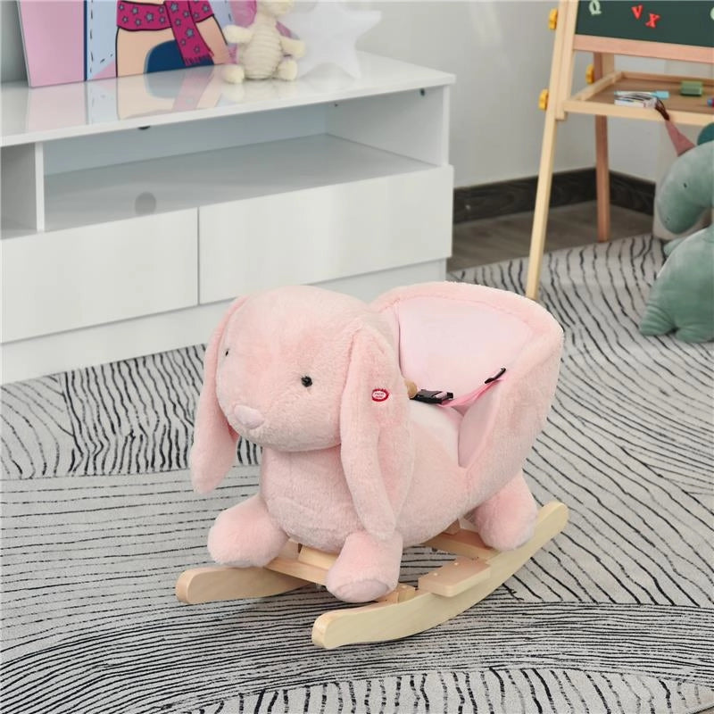DONDOLO GIOCATTOLO A FORMA DI CONIGLIO PER BAMBINI 18-36 MESI ROSA