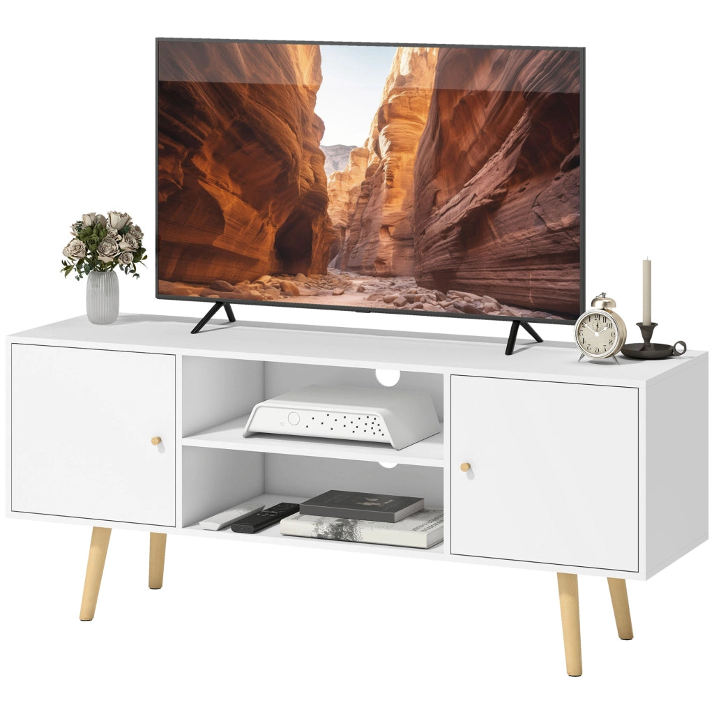 Mobile TV Scandinavo ¨C Minimal ¨C Bianco Legno Pin 120x34x50cm