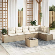 Set Divano da Giardino Beige e Crema polyrattan 3355760
