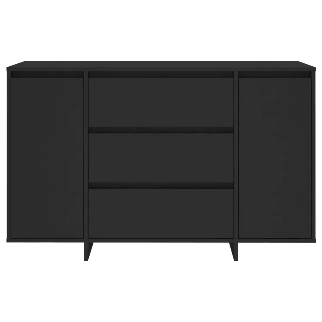 Credenza con 3 Cassetti-Buffet-Armadio da cucina Nera 120x41x75 cm in Truciolato