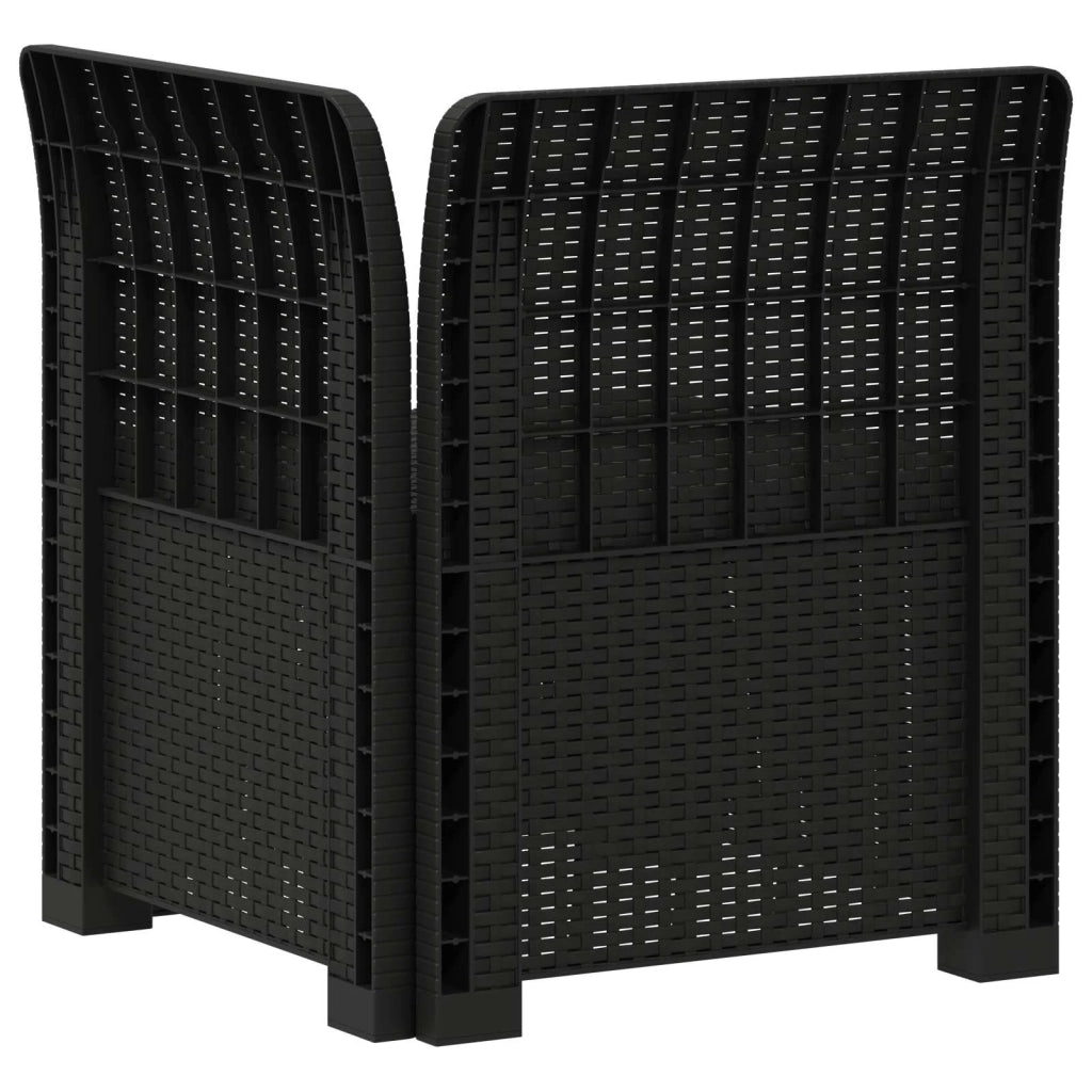 Divano da esterno-Divano da Giardino a 1 Posto Aspetto Rattan PP Antracite 326388