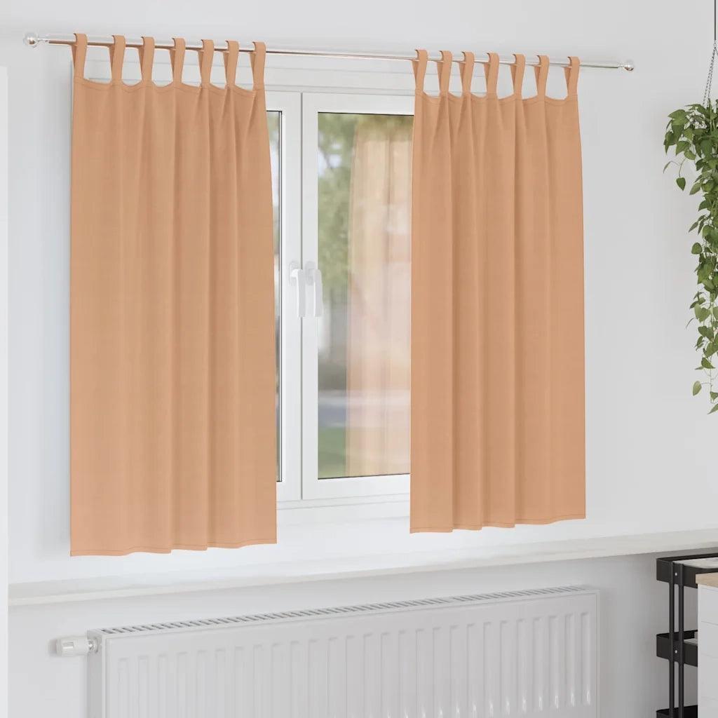 Tende Oscuranti | Tende Blackout con Anelli 2 pz Marrone Chiaro 175 x 140 cm