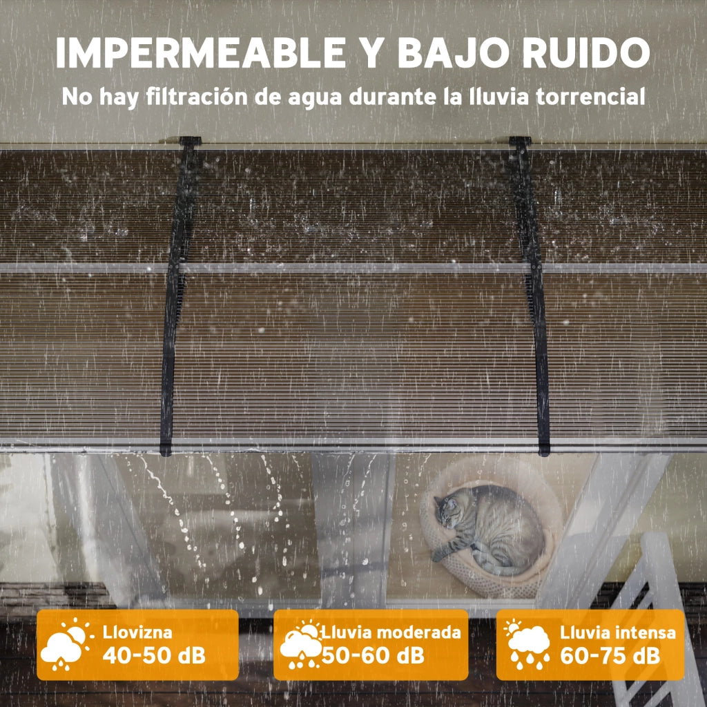 Tettoia per Porte e Finestre ¨C Minimal ¨C Marrone 303x96x27 cm