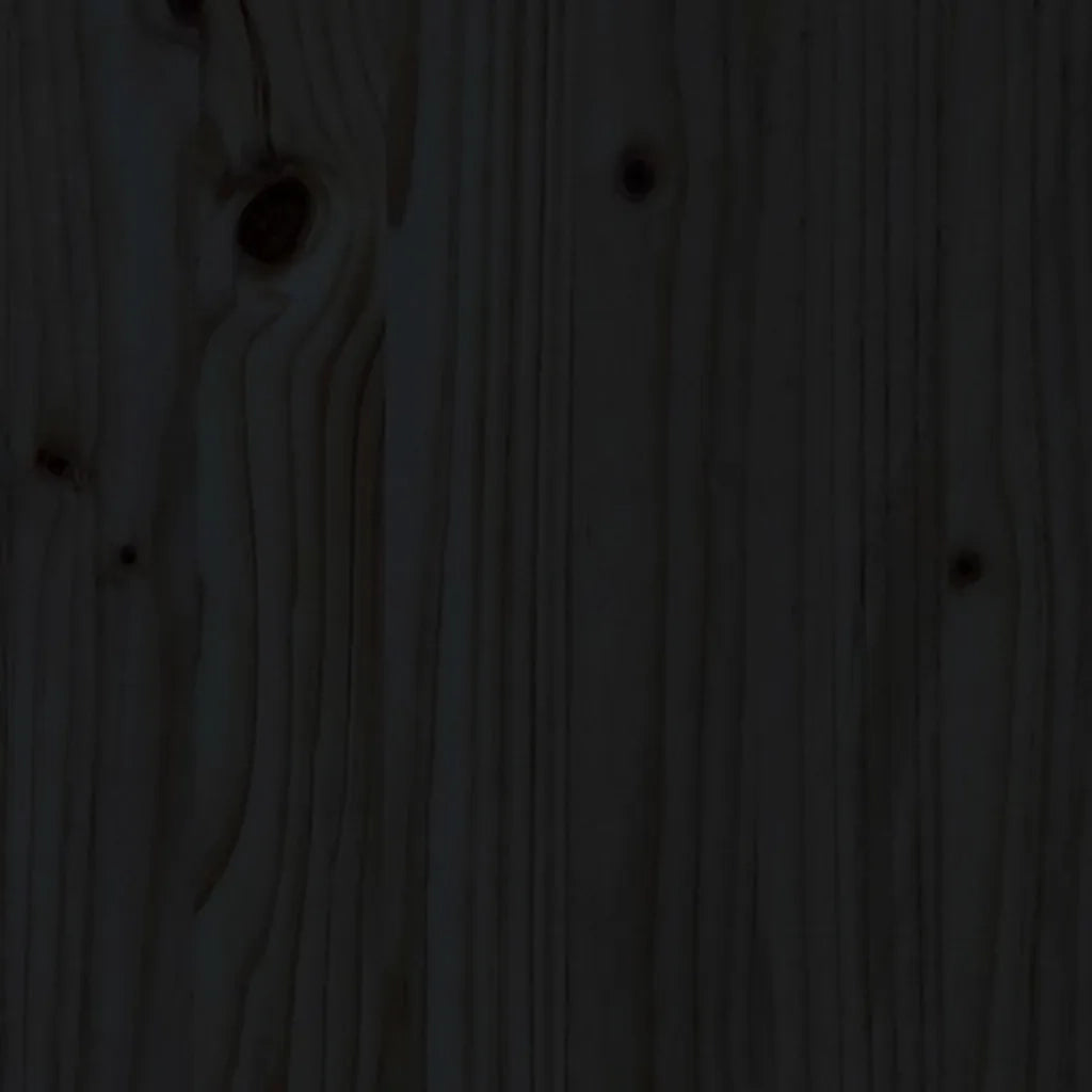 Testiera per Letto Nera 164x3x81 cm in Legno Massello di Pino 819084