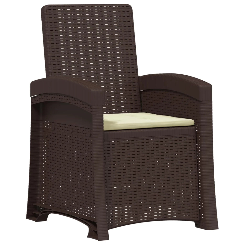 Set da Pranzo per Giardino 14 pz Marrone e Crema PP 3430187
