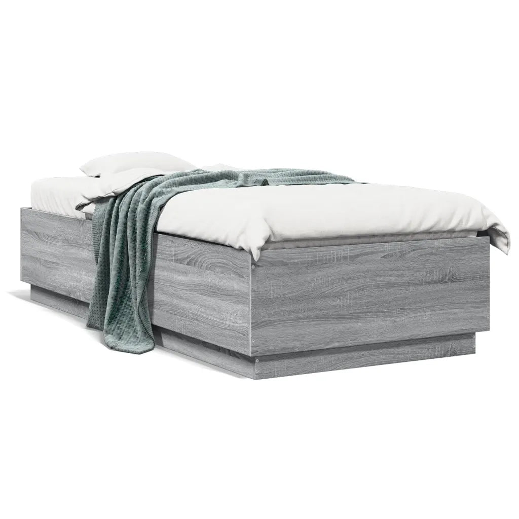 Giroletto Luci LED Grigio Sonoma 100x200cm in Legno Multistrato