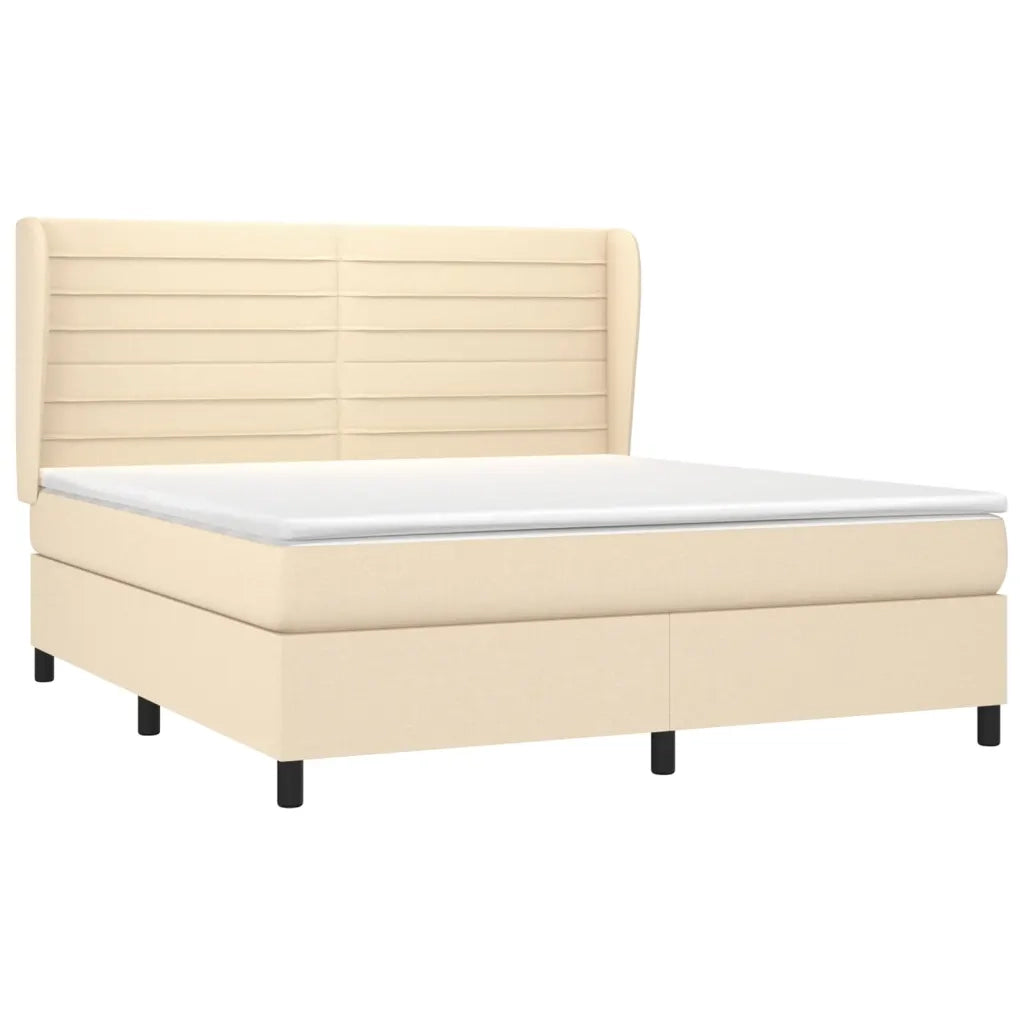 Giroletto a Molle con Materasso Crema 160x200 cm in Tessuto 3128058
