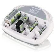 CARICABATTERIA BASIC 5 PLUS ANSMANN per batterie Micro AAA, Mignon AA, Baby C, Mono D e 9V