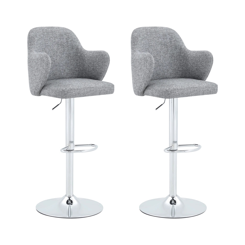 SGABELLO DA BAR Girevole e regolabile Set da 2 pezzi Grigio 88x49x54,5 cm