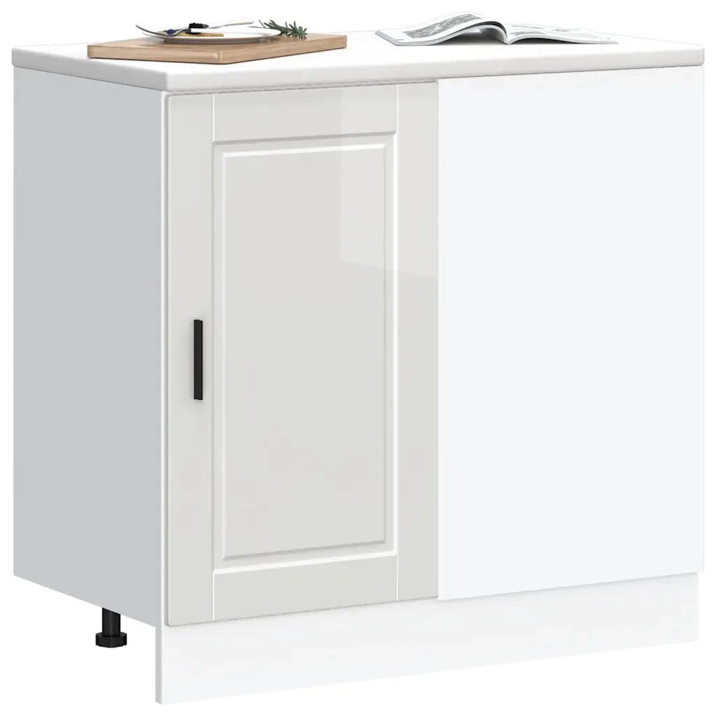 Mobiletto da cucina-Armadio da cucina "Porto" Bianco lucido in legno ingegnerizzato 147242