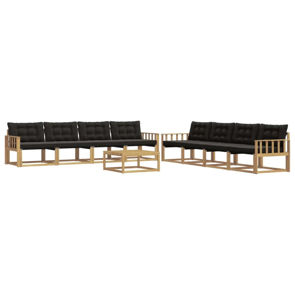 Set di divani da esterno 9 pz Bianco e Nero 3388538