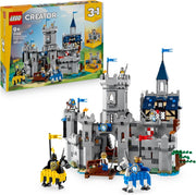 LEGO Creator 3 in 1 Castello del Cavaliere Medievale - Giocattolo Trasformabile in Scena di Torneo o in Villaggio - Incl