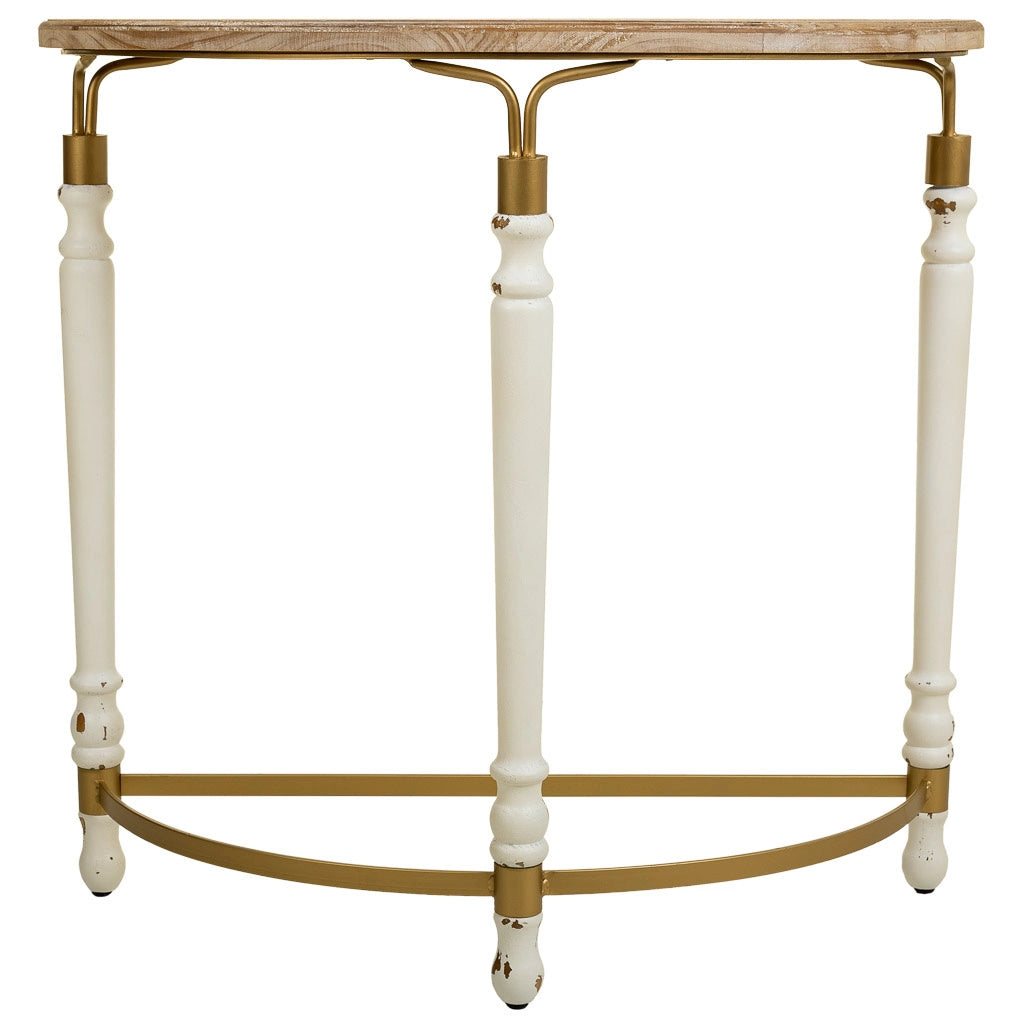 Mobile da ingresso in legno e metallo marrone 80x35,5x76