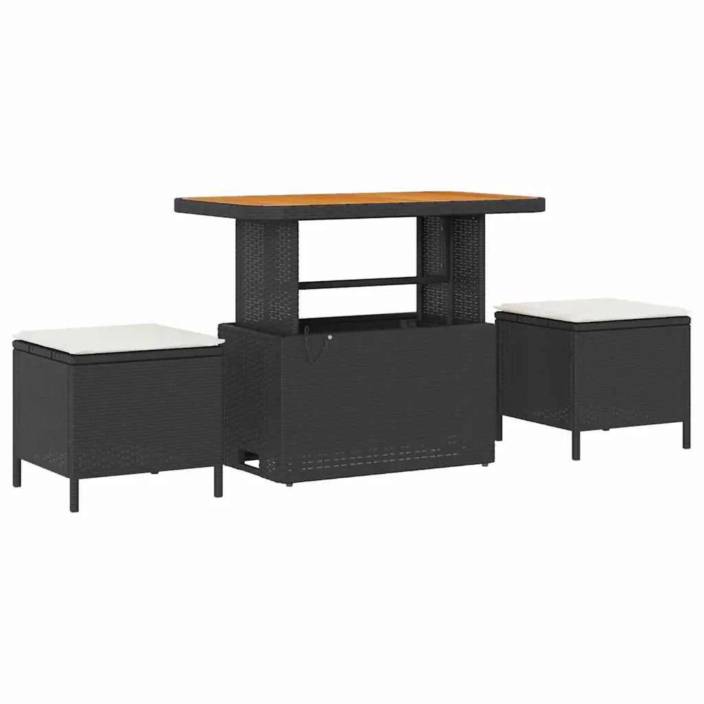 Set Divano da Giardino con cuscino 10 pcs Nero Poly Rattan 3364850