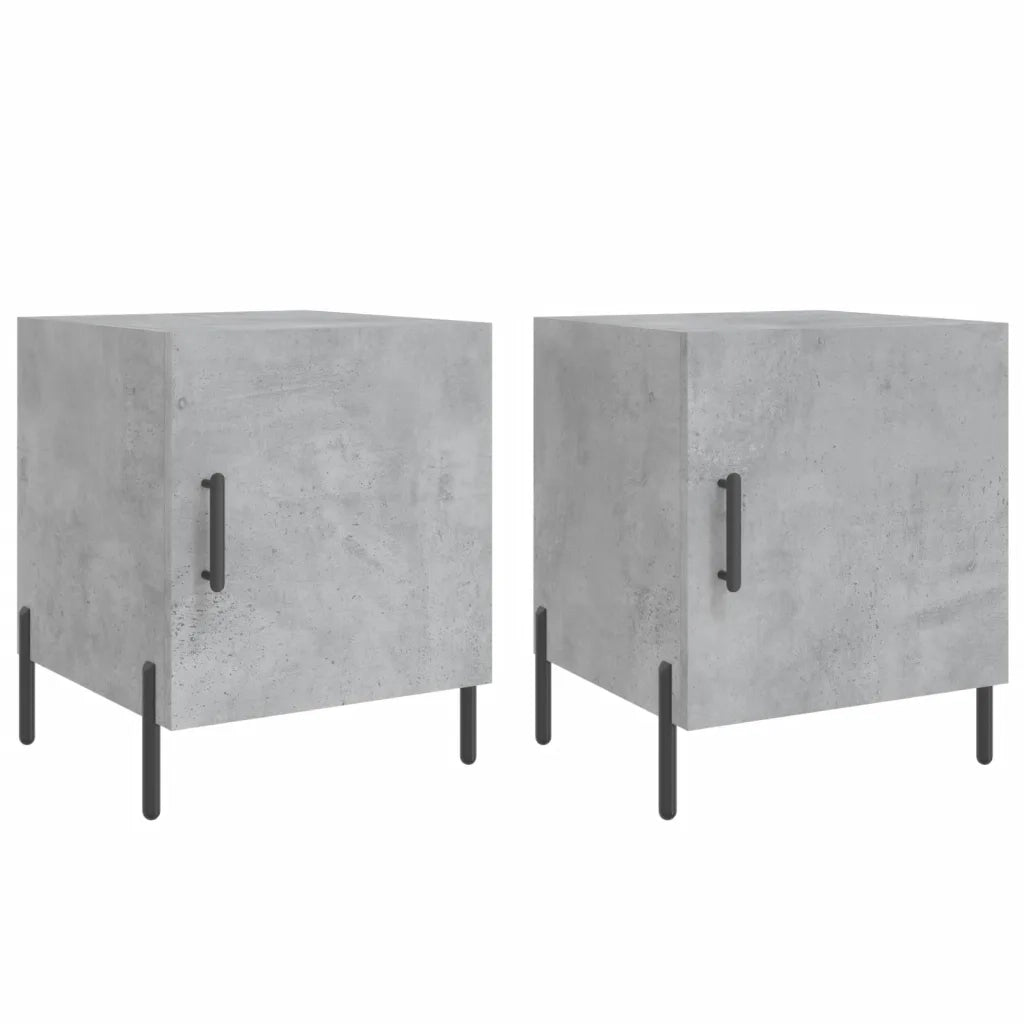 Comodini 2 pz-Set di 2 Tavolino da notte Grigio Cemento 40x40x50 cm in Legno Multistrato 896216