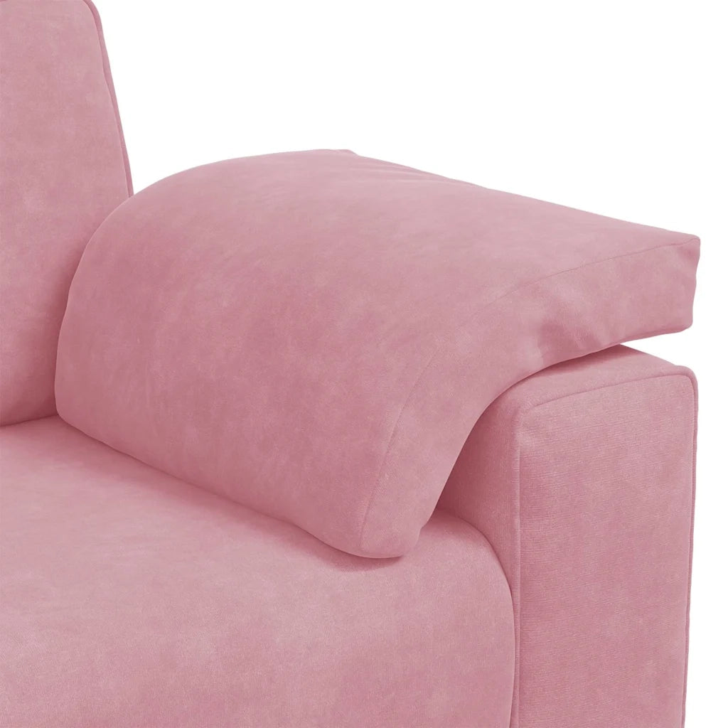 Divano a 3 Posti rosa 220x77x82 cm in Velluto 4105280