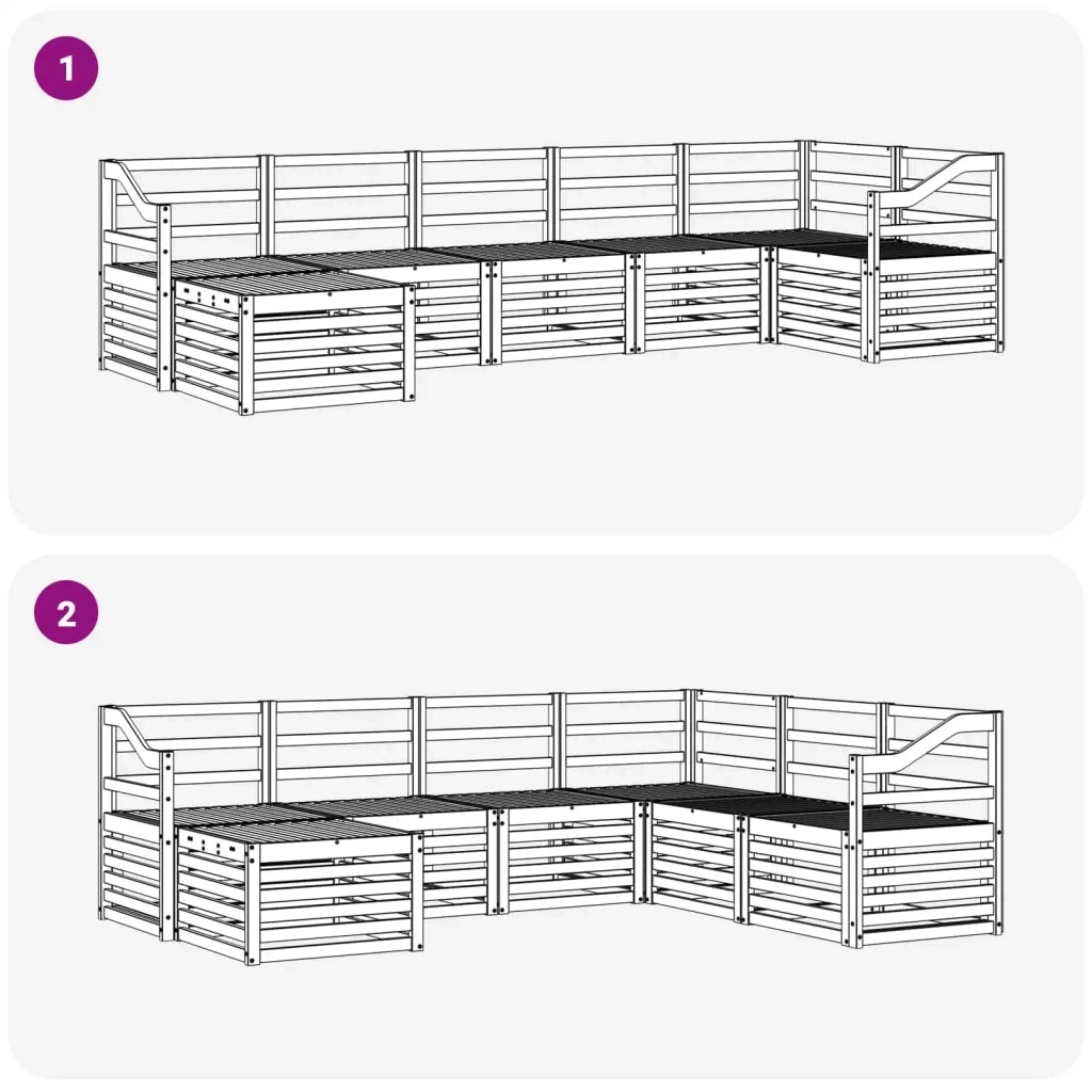 Set di divani da esterno 7 pcs Bianco 3392209