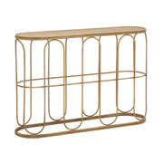 Console Samui in ferro e rattan naturale — 110x32x77 cm