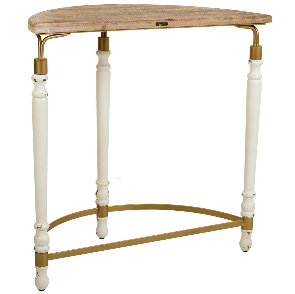 Mobile da ingresso in legno e metallo marrone 80x35,5x76