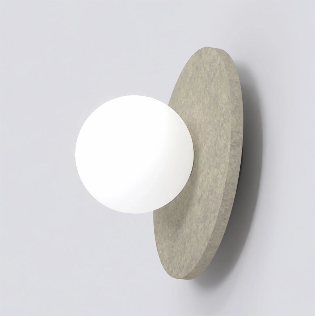 Applique da parete CALMA beige feltro rotonda 1xG9 Emibig