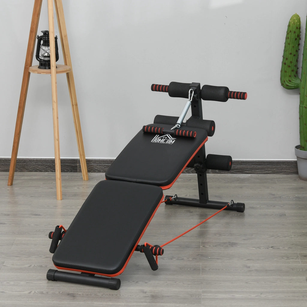 Sgabello da Palestra Regolabile in Altezza ¨C Zephmum ¨C Nero 137x51x50-66 cm