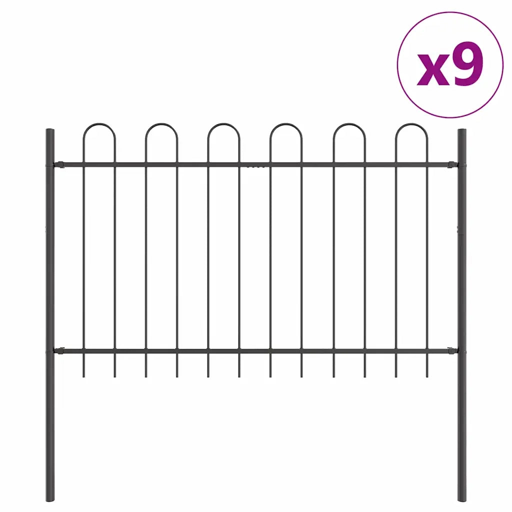 Recinzione per Giardino 9 pcs Grigio 15,3 x 1 m 3334175