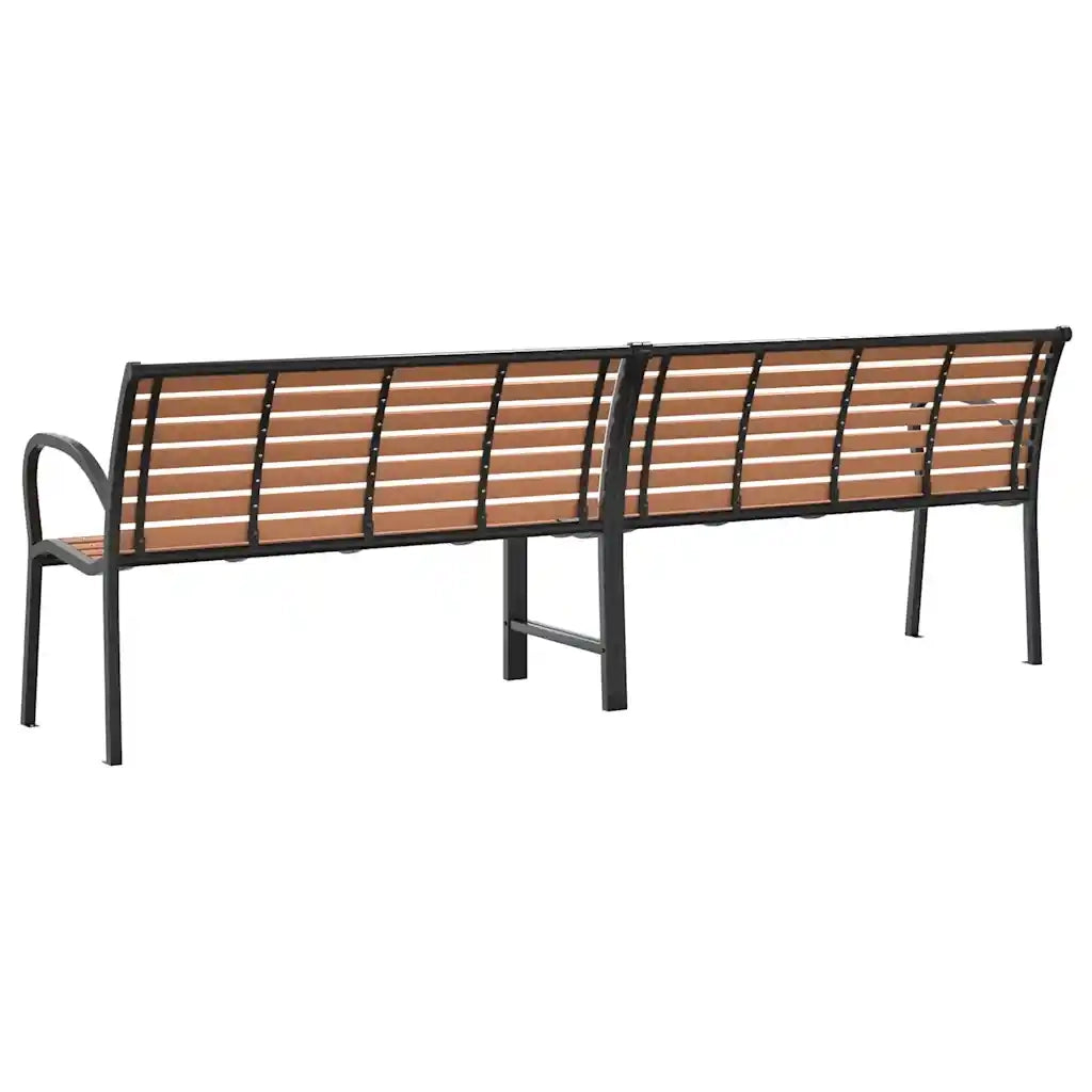 Panca Giardino Marrone 231cm Legno e Acciaio Verniciato Polvere 366539