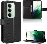 Custodia Stootvasta per Telefono Redmi 15 5G - Custodia con Funzione Standard - Fibra di Carbonio - 3 Fessure per Carte di Credito - Cuscino Interno in TPU-Silicone