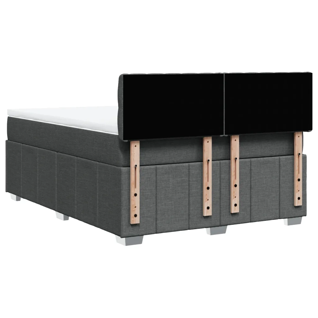 Giroletto a Molle con Materasso Grigio Scuro 160x200 cm Tessuto 3289427