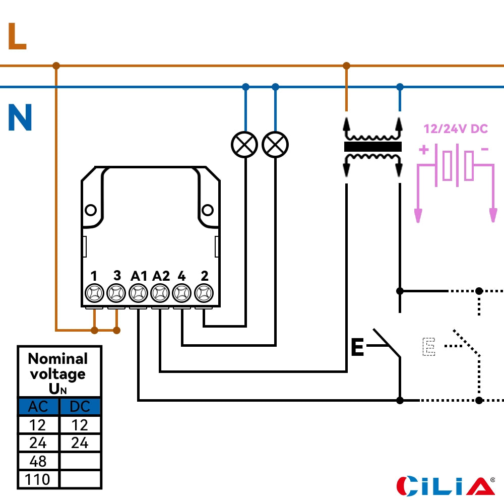 Rel¨¨ Commutatore ad Impulsi 230V 10A ¨C Minimal ¨C Tipo 26.08