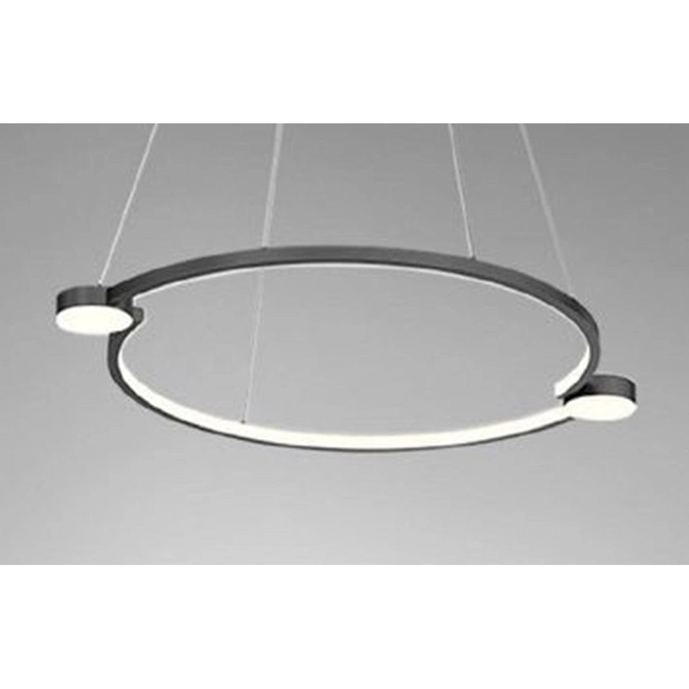 Trade Shop - Lampadario A Sospensione Led 20w Cerchio Con Telecomando Design Moderno Nero 71095 -